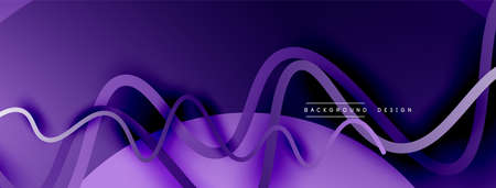 Abstract gradient background with wave line with shadow effect. Geometric composition. 3D shadow...