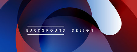 Abstract overlapping lines and circles geometric background with gradient colors