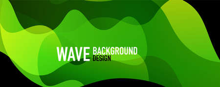 Abstract background - shiny fluid gradients and overlapping waves. Vector Illustration For Wallpaper, Banner, Background, Landing Pageのイラスト素材