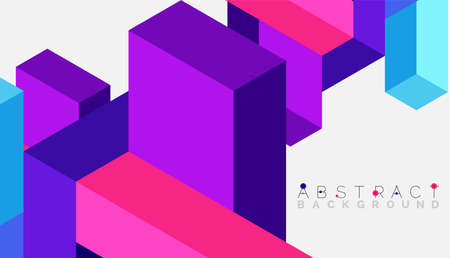 Abstract background. 3d cubes, cubic elements and blocks. Techno or business concept for wallpaper, banner, background, landing pageのイラスト素材