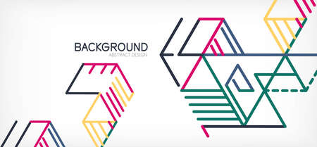 Abstract background. Color lines on white background. Linear abstract composition. Techno or...