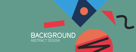 Abstract background. Blocks, lines, triangles, circles composition. Techno or business concept for wallpaper, banner, background, landing pageのイラスト素材