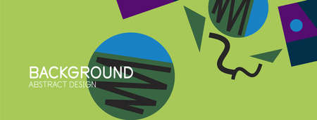 Abstract background. Blocks, lines, triangles, circles composition. Techno or business concept for...