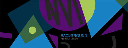 Abstract background. Blocks, lines, triangles, circles composition. Techno or business concept for...