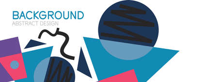 Abstract background. Blocks, lines, triangles, circles composition. Techno or business concept for...