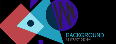 Abstract background. Blocks, lines, triangles, circles composition. Techno or business concept for...