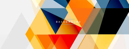 Color triangles composition, geometric abstract background. Techno or business concept, pattern for...