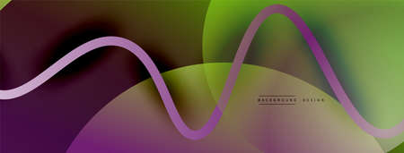 Abstract gradient background with wave line with shadow effect. Geometric composition. 3D shadow effects and fluid gradientsのイラスト素材