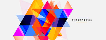 Mosaic triangles geometric background. Techno or business concept, pattern for wallpaper, banner, background, landing pageのイラスト素材