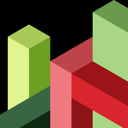 Abstract background. 3d cubes, cubic elements and blocks. Techno or business concept for wallpaper, banner, background, landing pageのイラスト素材