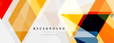 Color triangles composition, geometric abstract background. Techno or business concept, pattern for wallpaper, banner, background, landing pageのイラスト素材
