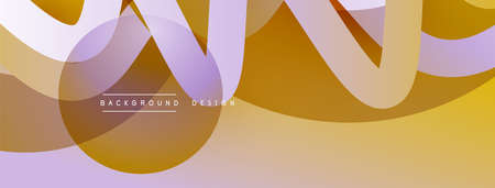 Abstract overlapping lines and circles geometric background with gradient colorsのイラスト素材