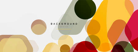 Color bubbles and rounded geometric shapes on white. Vector geometric minimal abstract background...