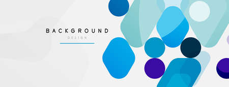 Abstract round geometric shapes and circles background. Trendy techno business template for wallpaper, banner, background or landingのイラスト素材