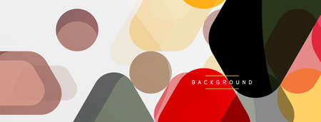 Color bubbles and rounded geometric shapes on white. Vector geometric minimal abstract background...