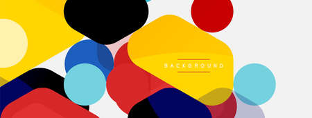 Abstract round geometric shapes and circles background. Trendy techno business template for...