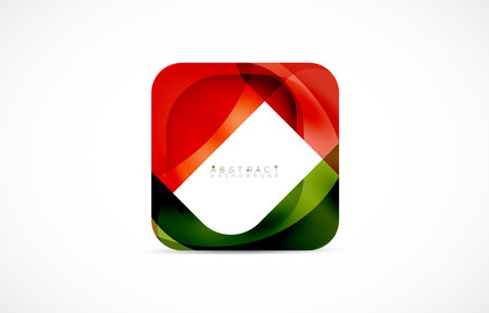 Minimal background. Abstract square shape with round corners created with wavy forms. Vector Illustration For Wallpaper, Banner, Background, Landing Pageのイラスト素材