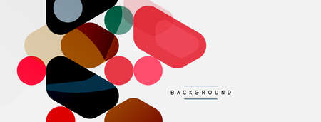 Abstract round geometric shapes and circles background. Trendy techno business template for...