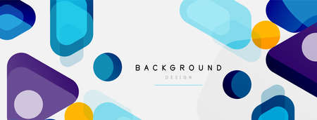 Abstract round geometric shapes and circles background. Trendy techno business template for...