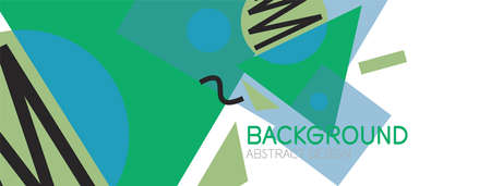 Abstract background. Blocks, lines, triangles, circles composition. Techno or business concept for wallpaper, banner, background, landing pageのイラスト素材