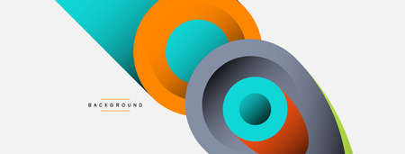 Abstract background. Minimal geometric circles and round style shapes with deep shadow effects. Trendy technology business template for wallpaper banner or backgroundのイラスト素材