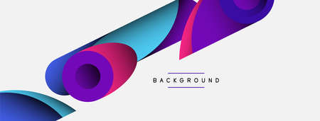 Abstract background. Minimal geometric circles and round style shapes with deep shadow effects. Trendy technology business template for wallpaper banner or backgroundのイラスト素材