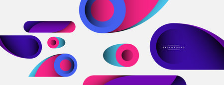 Abstract background. Minimal geometric circles and round style shapes with deep shadow effects....
