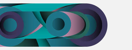 Abstract background. Minimal geometric circles and round style shapes with deep shadow effects. Trendy technology business template for wallpaper banner or backgroundのイラスト素材