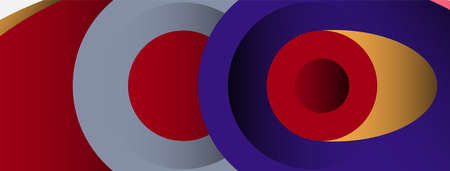 Abstract background. Minimal geometric circles and round style shapes with deep shadow effects. Trendy technology business template for wallpaper banner or backgroundのイラスト素材