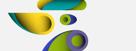 Abstract background. Minimal geometric circles and round style shapes with deep shadow effects. Trendy technology business template for wallpaper banner or backgroundのイラスト素材