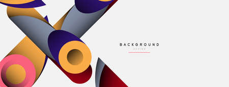 Abstract background. Minimal geometric circles and round style shapes with deep shadow effects. Trendy technology business template for wallpaper banner or backgroundのイラスト素材