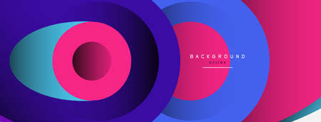 Abstract background. Minimal geometric circles and round style shapes with deep shadow effects. Trendy technology business template for wallpaper banner or backgroundのイラスト素材