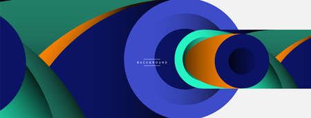 Abstract background. Minimal geometric circles and round style shapes with deep shadow effects. Trendy technology business template for wallpaper banner or backgroundのイラスト素材