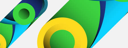 Abstract background. Minimal geometric circles and round style shapes with deep shadow effects. Trendy technology business template for wallpaper banner or backgroundのイラスト素材