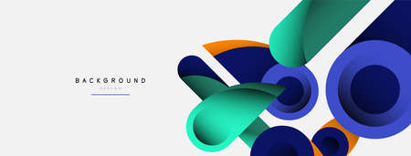 Abstract background. Minimal geometric circles and round style shapes with deep shadow effects. Trendy technology business template for wallpaper banner or backgroundのイラスト素材