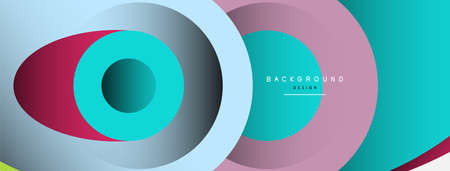 Abstract background. Minimal geometric circles and round style shapes with deep shadow effects. Trendy technology business template for wallpaper banner or backgroundのイラスト素材