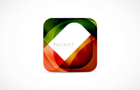 Minimal background. Abstract square shape with round corners created with wavy forms. Vector Illustration For Wallpaper, Banner, Background, Landing Pageのイラスト素材