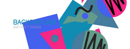 Abstract background with blocks, lines, geometric shapes. Techno or business concept for wallpaper, banner, background, landing pageのイラスト素材