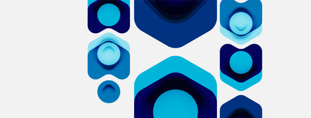 Color arrow shapes on white backdrop. Minimal geometric abstract background. Vector illustration for...