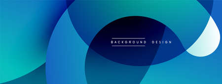 Abstract overlapping lines and circles geometric background with gradient colorsのイラスト素材