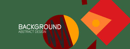 Abstract background. Blocks, lines, triangles, circles composition. Techno or business concept for wallpaper, banner, background, landing pageのイラスト素材