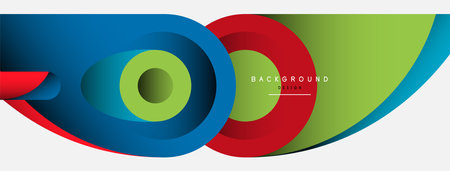 Abstract background. Minimal geometric circles and round style shapes with deep shadow effects. Trendy technology business template for wallpaper banner or backgroundのイラスト素材