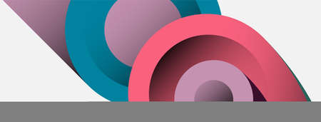 Abstract background. Minimal geometric circles and round style shapes with deep shadow effects. Trendy technology business template for wallpaper banner or backgroundのイラスト素材