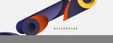 Abstract background. Minimal geometric circles and round style shapes with deep shadow effects. Trendy technology business template for wallpaper banner or backgroundのイラスト素材