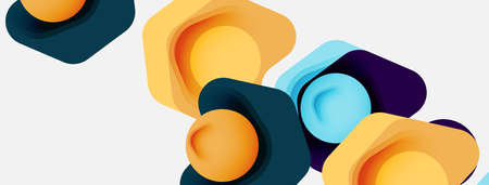 Color arrow shapes on white backdrop. Minimal geometric abstract background. Vector illustration for wallpaper banner background or landing pageのイラスト素材