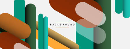 Overlapping round shapes and lines background. Vector illustration for wallpaper banner background or landing pageのイラスト素材