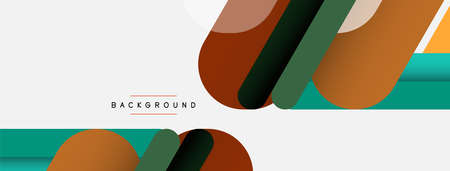 Overlapping round shapes and lines background. Vector illustration for wallpaper banner background or landing pageのイラスト素材