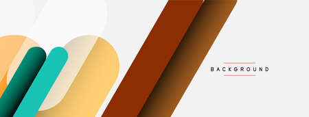 Overlapping round shapes and lines background. Vector illustration for wallpaper banner background or landing pageのイラスト素材