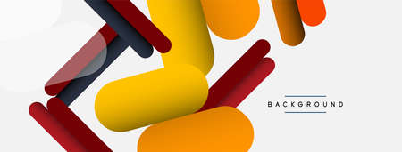 Overlapping round shapes and lines background. Vector illustration for wallpaper banner background...