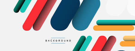 Overlapping round shapes and lines background. Vector illustration for wallpaper banner background or landing pageのイラスト素材